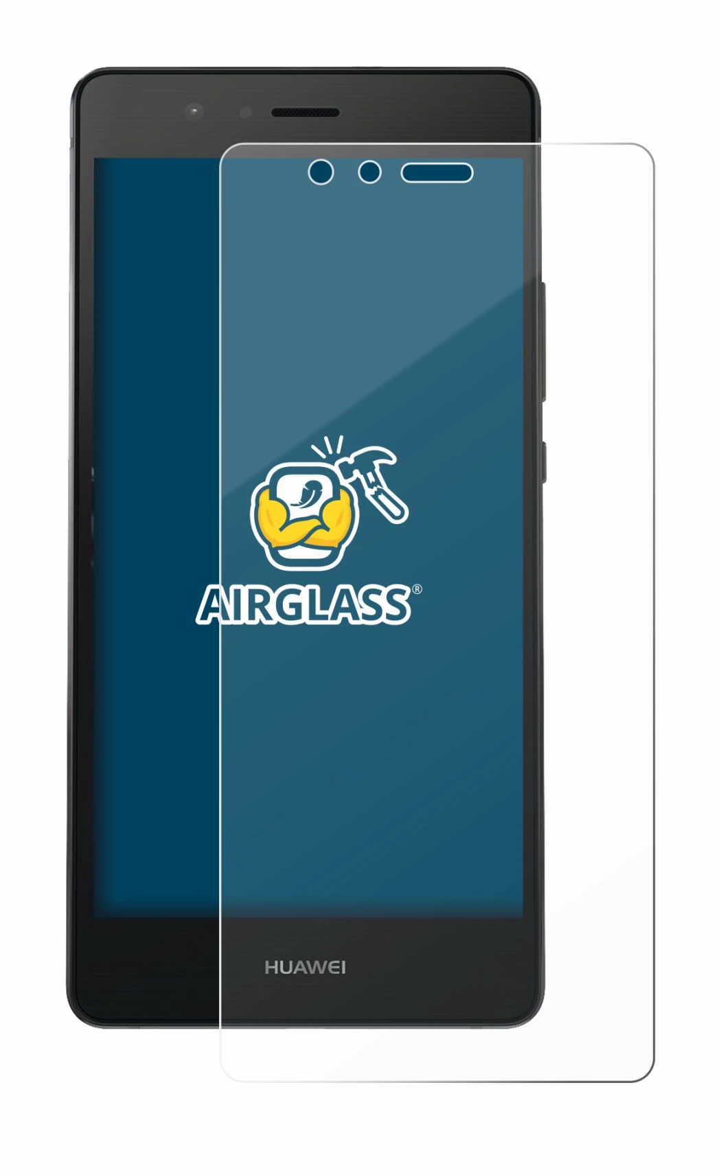 Image of the device Huawei P9 with a wide variety of screen protectors.