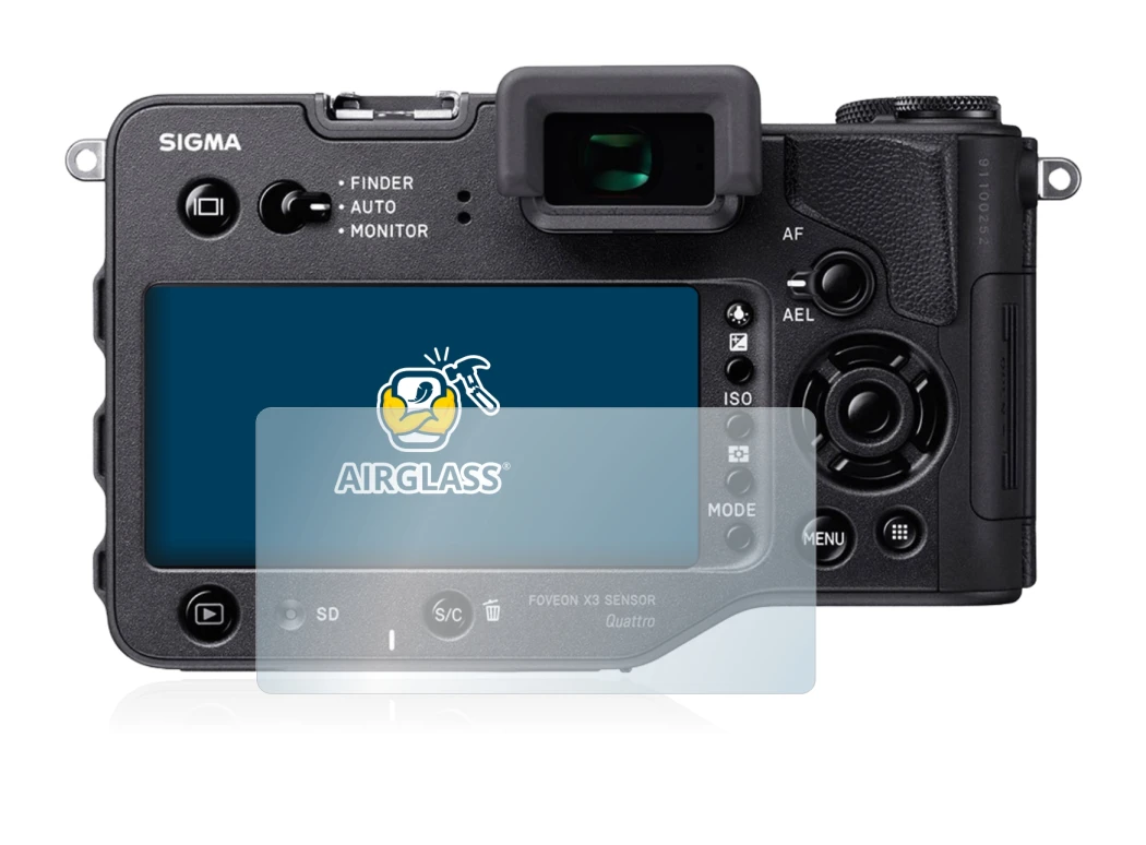 Image of the device Sigma SD Quattro with a wide variety of screen protectors.