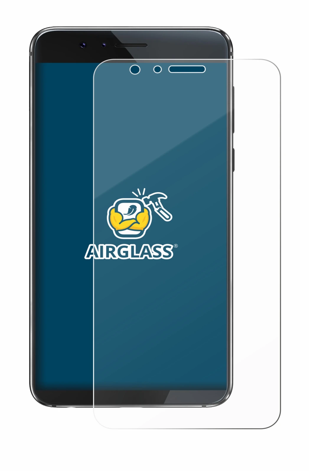 Image of the device Honor 8 with a wide variety of screen protectors.