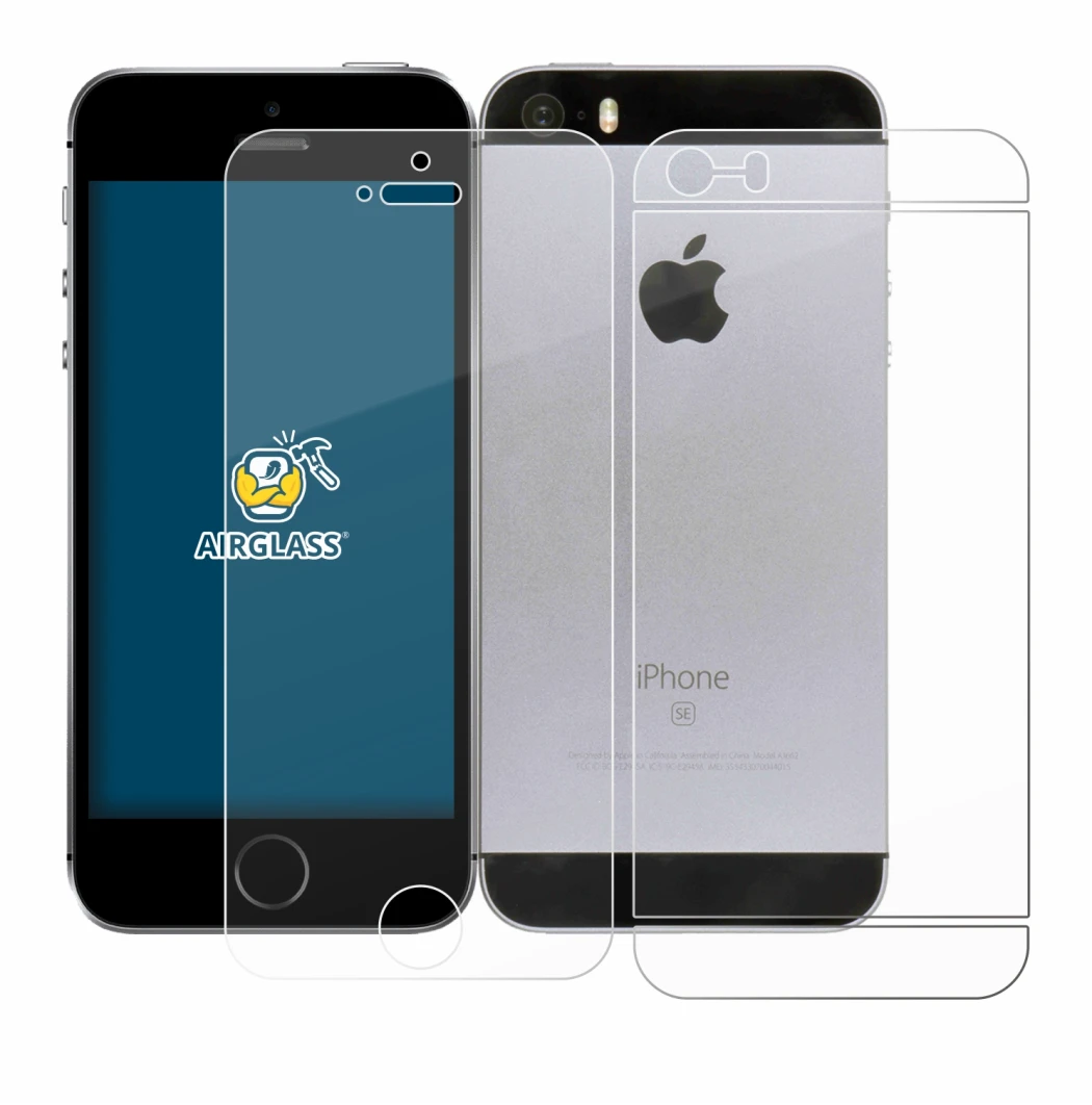 Image of the device Apple iPhone SE 2016 (Front+Back) with a wide variety of screen protectors.