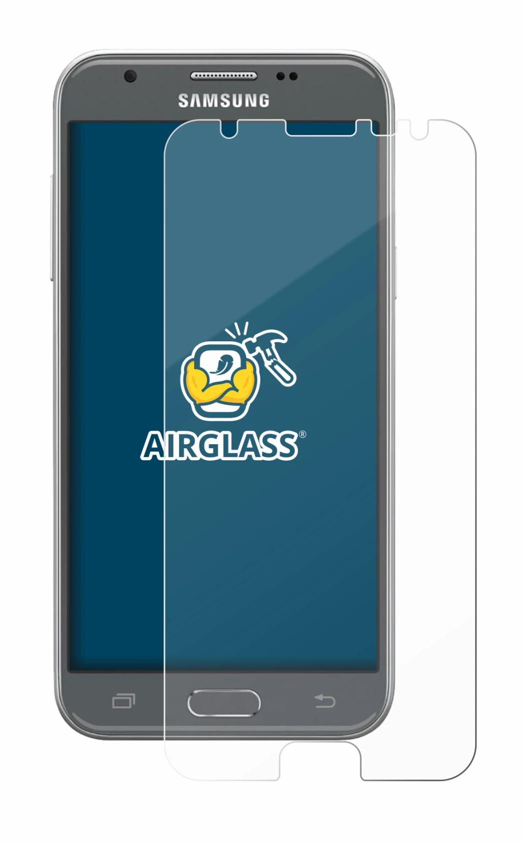 Image of the device Samsung Galaxy J3 2017 with a wide variety of screen protectors.