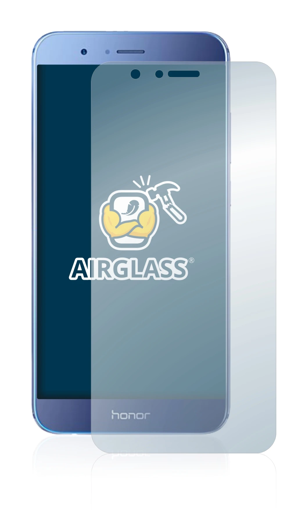Image of the device Honor 8 Pro with a wide variety of screen protectors.