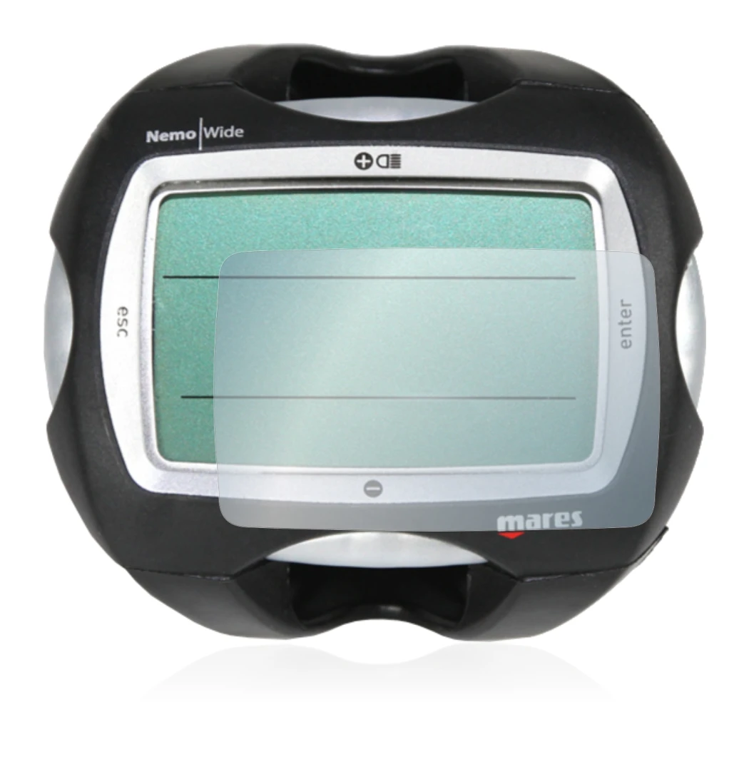 Image of the device Mares Nemo Wide 2 with a wide variety of screen protectors.