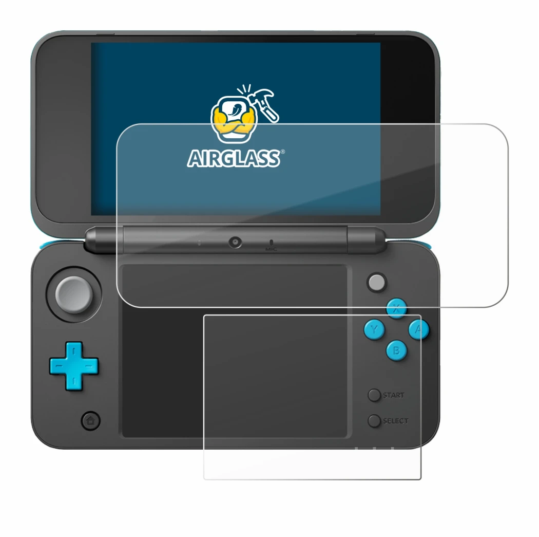 Image of the device New Nintendo 2DS XL with a wide variety of screen protectors.