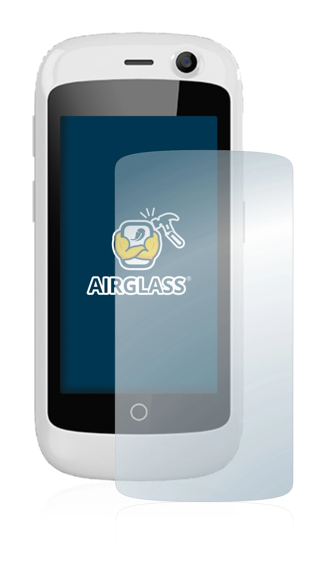 Image of the device Unihertz Jelly Pro with a wide variety of screen protectors.