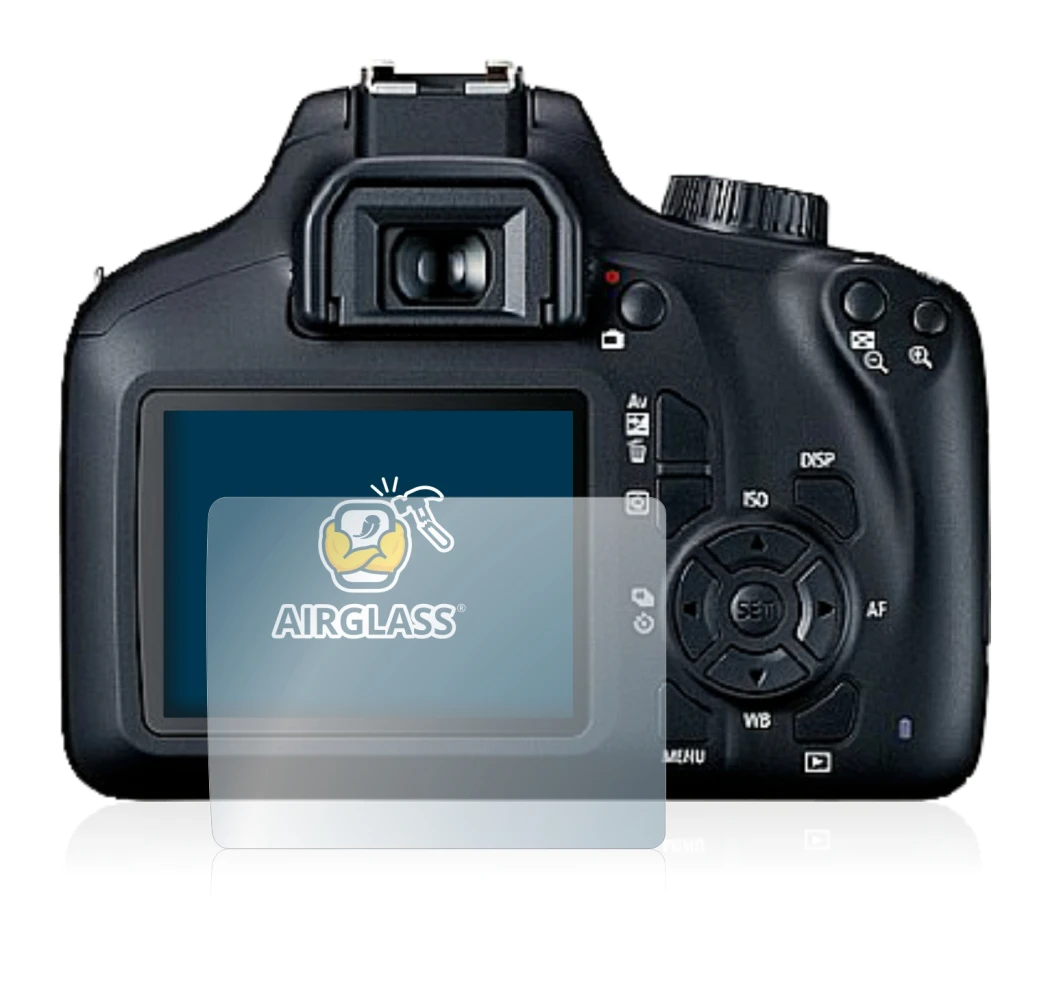 Image of the device Canon EOS 4000D with a wide variety of screen protectors.