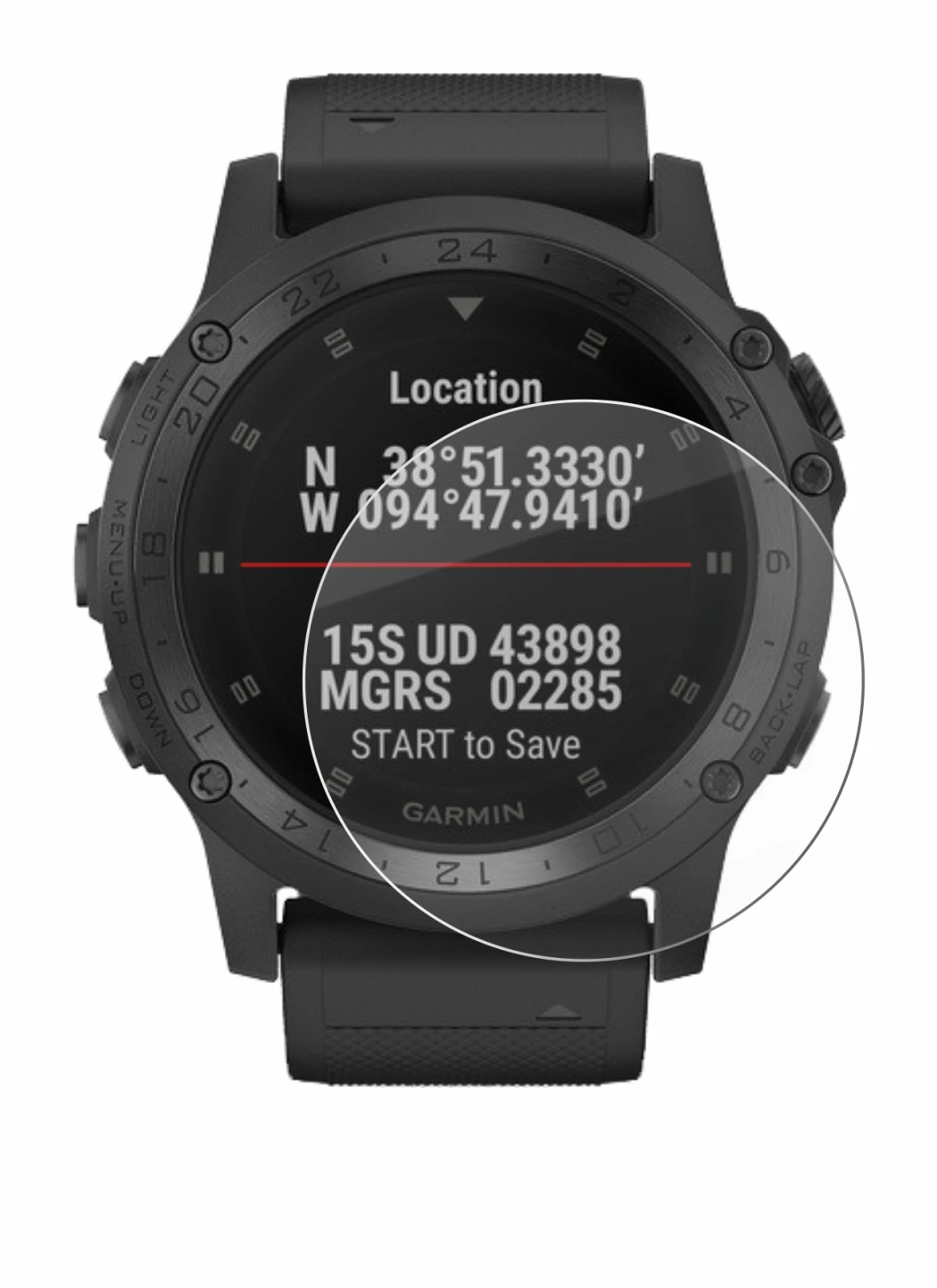 Image of the device Garmin Tactix Charlie with a wide variety of screen protectors.
