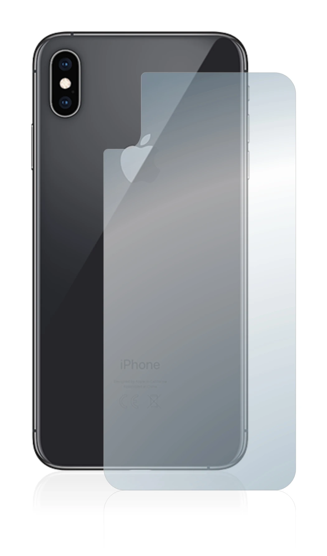 Image of the device Apple iPhone Xs Max (Back) with a wide variety of screen protectors.