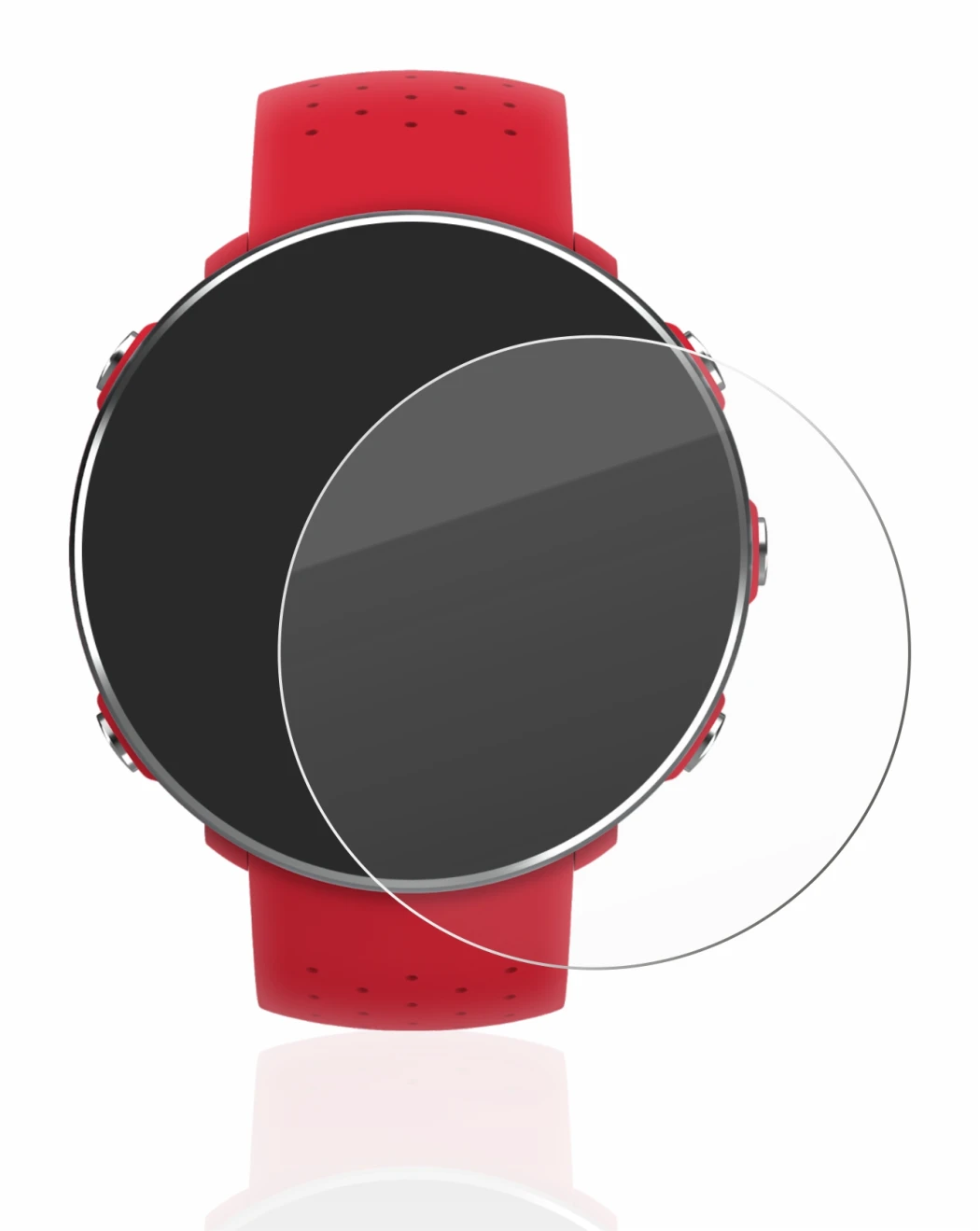 Image of the device Polar Vantage M with a wide variety of screen protectors.