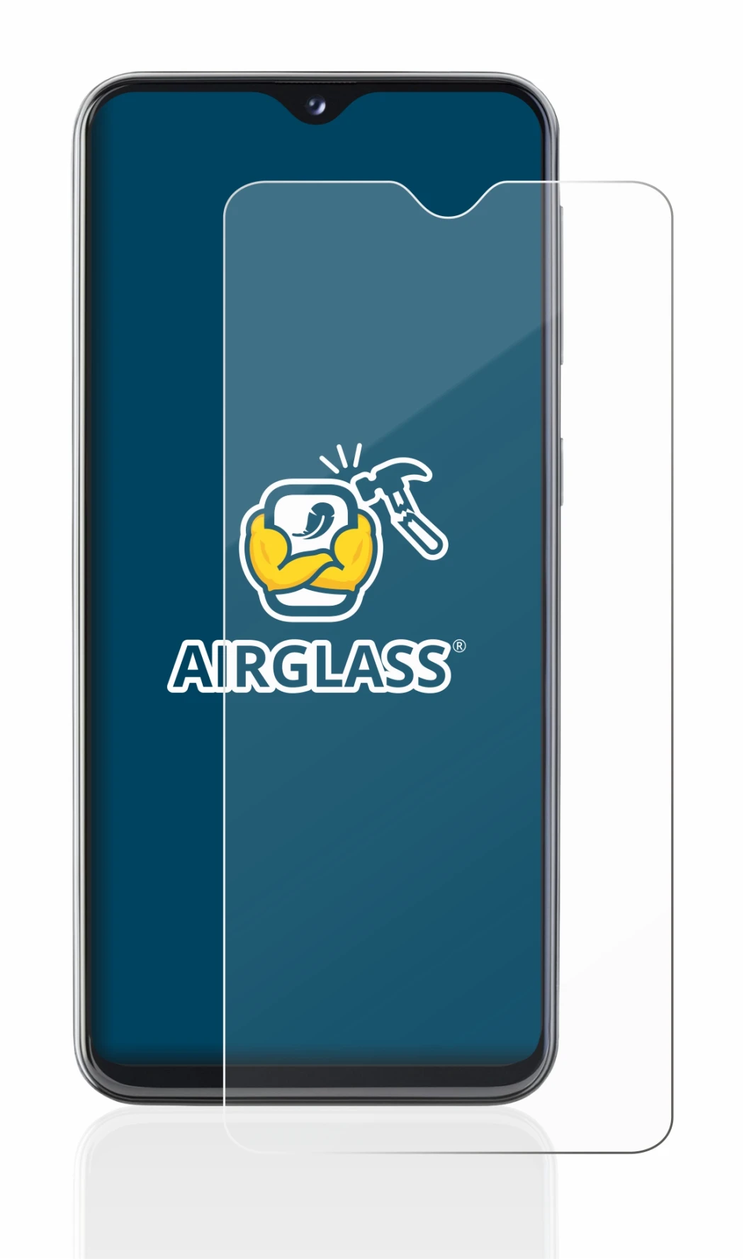 Image of the device Samsung Galaxy A20e with a wide variety of screen protectors.