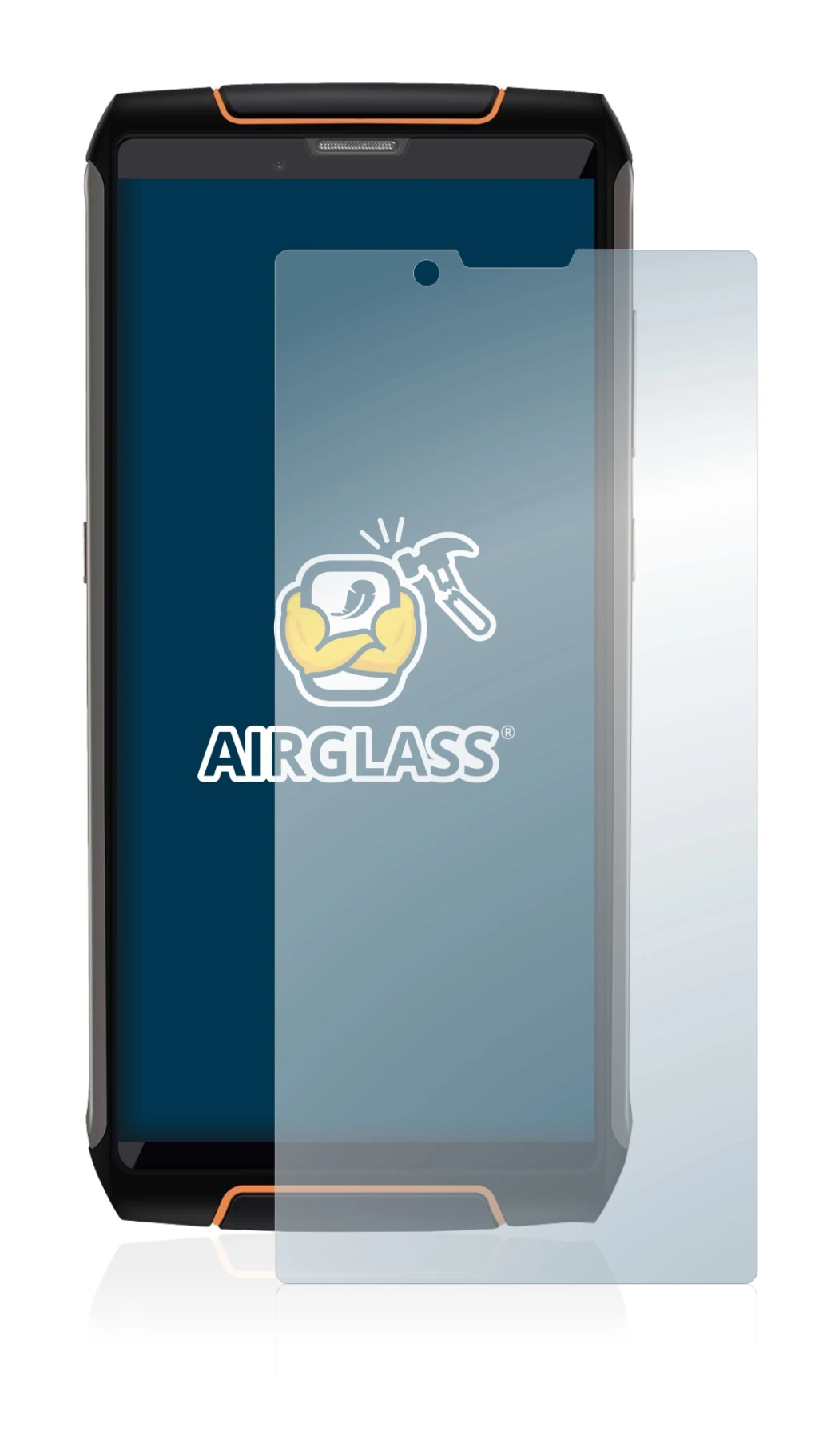 Image of the device Cubot King Kong 3 with a wide variety of screen protectors.