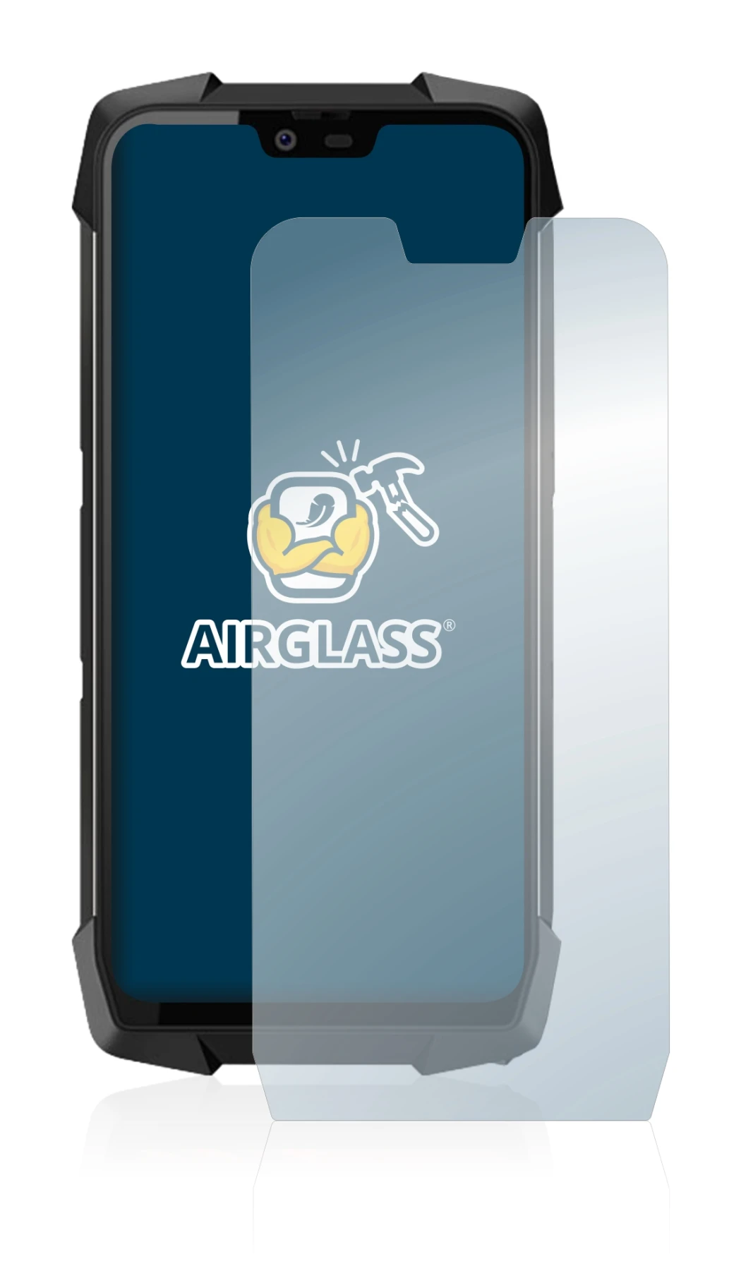 Image of the device Blackview BV9700 Pro with a wide variety of screen protectors.