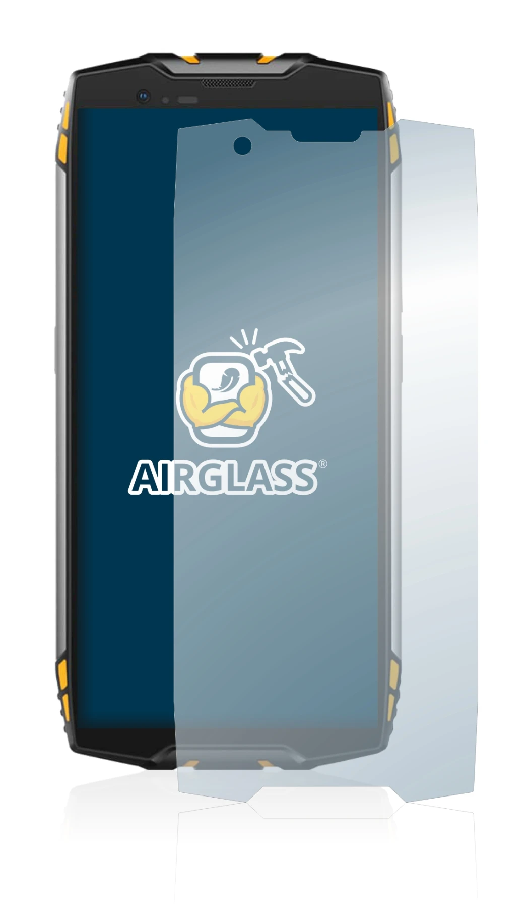 Image of the device Blackview BV6800 Pro with a wide variety of screen protectors.