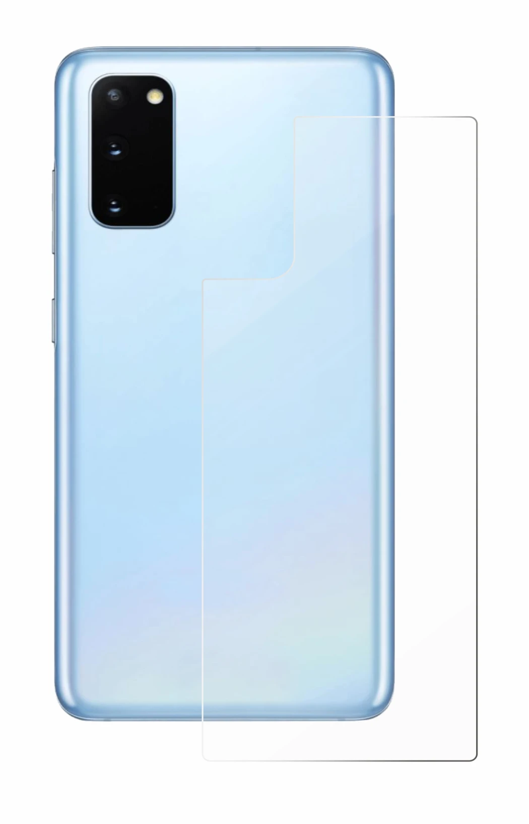 Image of the device Samsung Galaxy S20 (Back) with a wide variety of screen protectors.