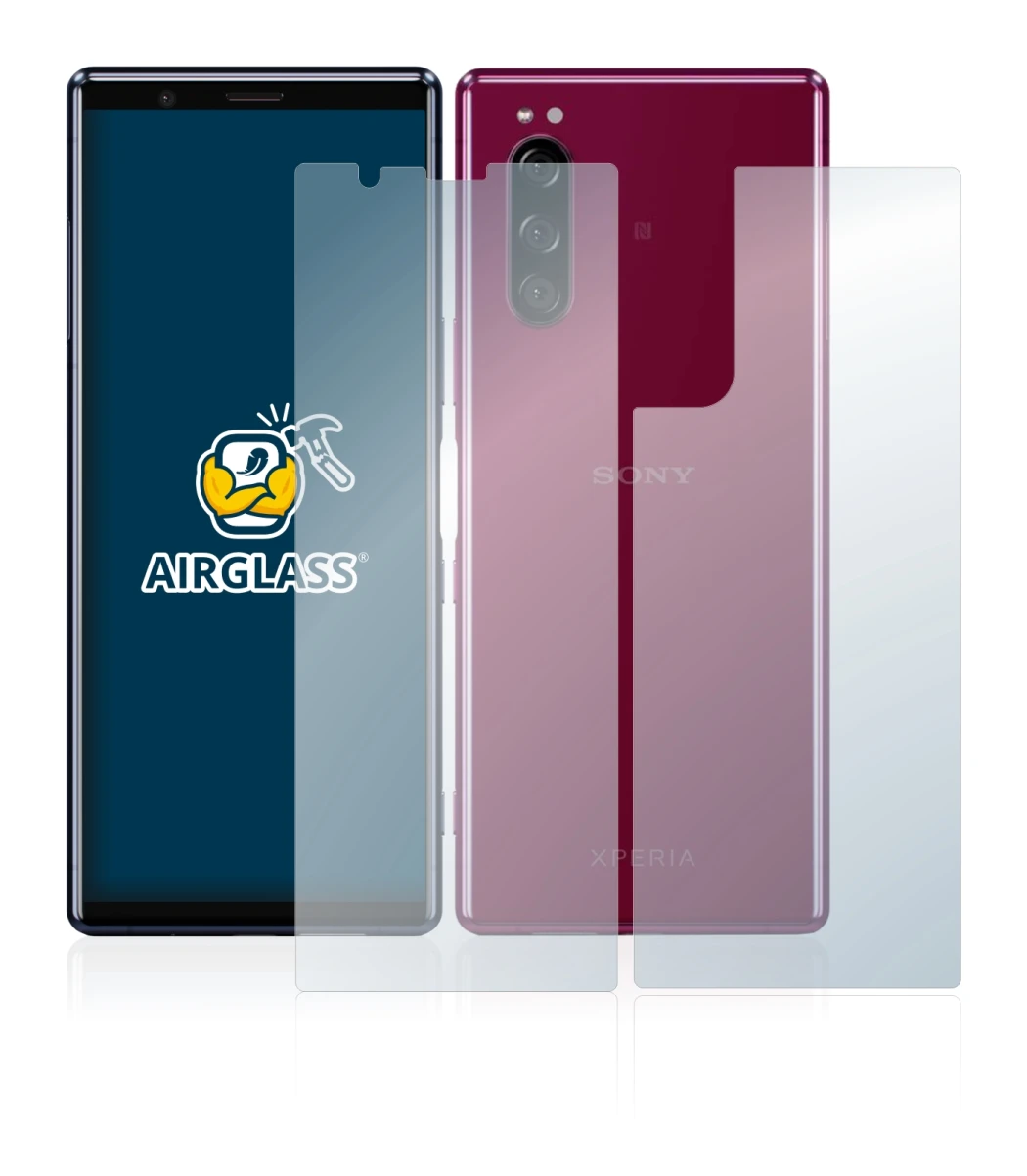 Image of the device Sony Xperia 5 (Front+Back) with a wide variety of screen protectors.