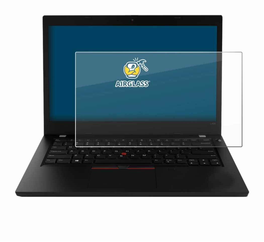 Image of the device Lenovo ThinkPad L490 with a wide variety of screen protectors.