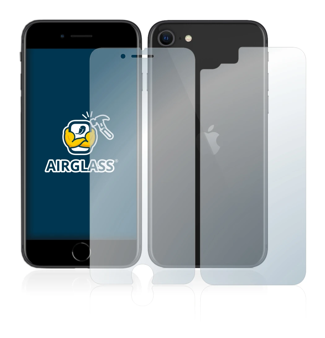 Image of the device Apple iPhone SE 2 2020 (Front+Back) with a wide variety of screen protectors.