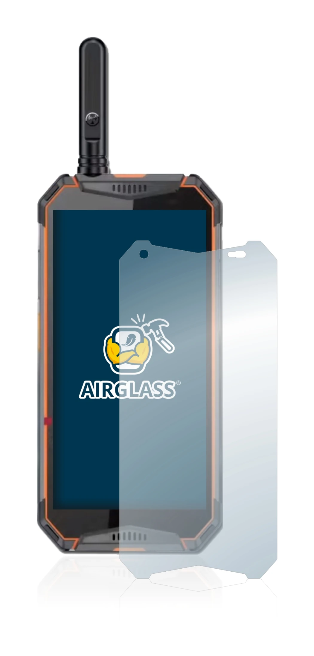 Image of the device Ulefone Armor 3w with a wide variety of screen protectors.