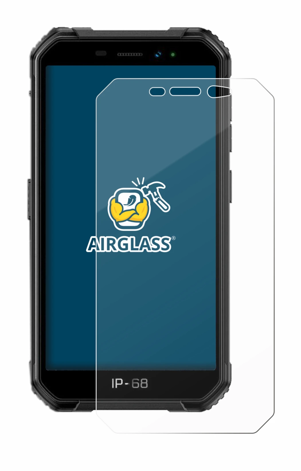 Image of the device Ulefone Armor X6 with a wide variety of screen protectors.