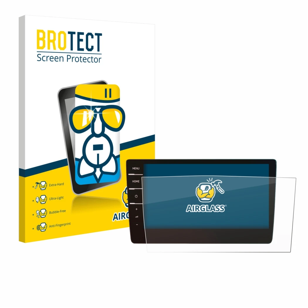 Front side of a product packaging with the brand logo BROTECT. Next to it is the device Volkswagen T6.1 California 2021 Discov