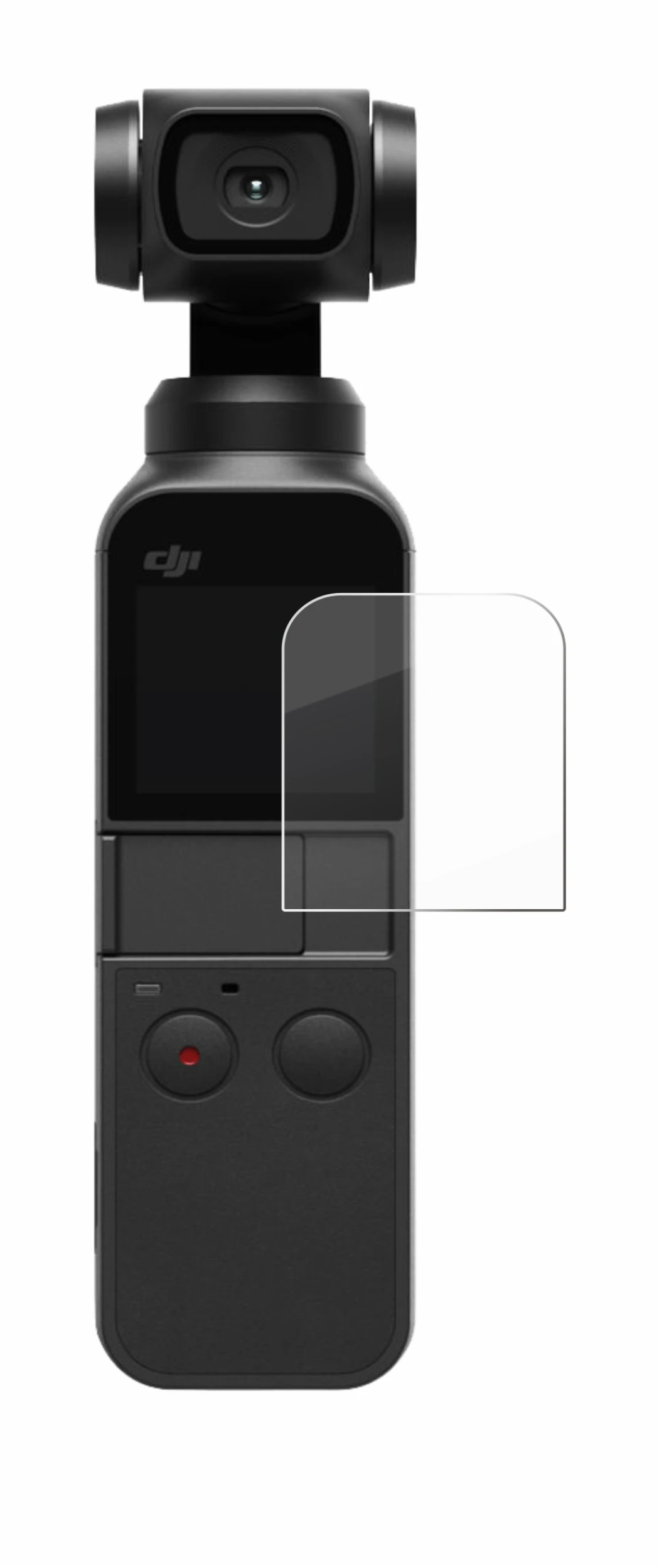 Image of the device DJI Osmo Pocket 2 with a wide variety of screen protectors.