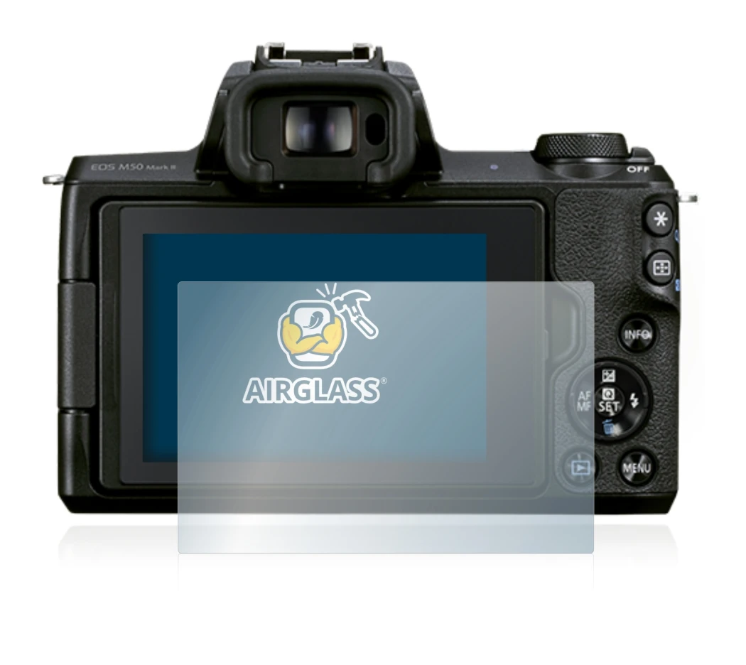 Image of the device Canon EOS M50 Mark II with a wide variety of screen protectors.