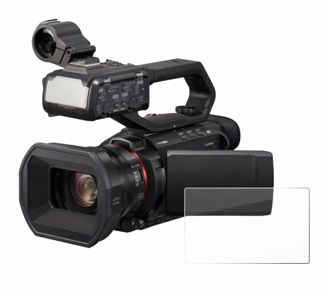 Image of the device Panasonic HC-X2000 with a wide variety of screen protectors.