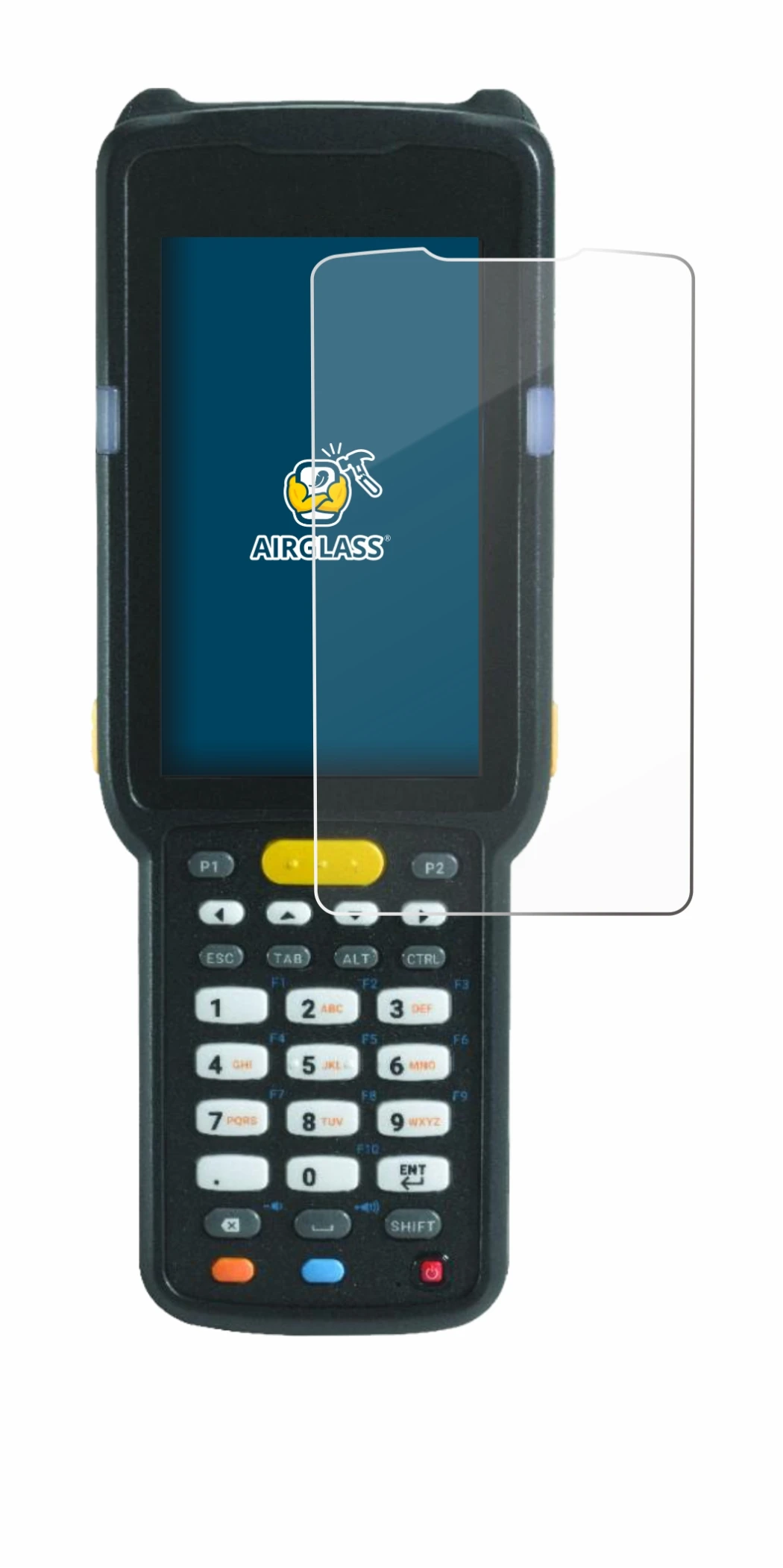 Image of the device Zebra MC3300X with a wide variety of screen protectors.