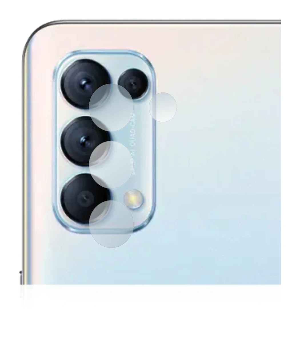 Image of the device Oppo Find X3 Lite (ONLY Camera Lens) with a wide variety of screen protectors.