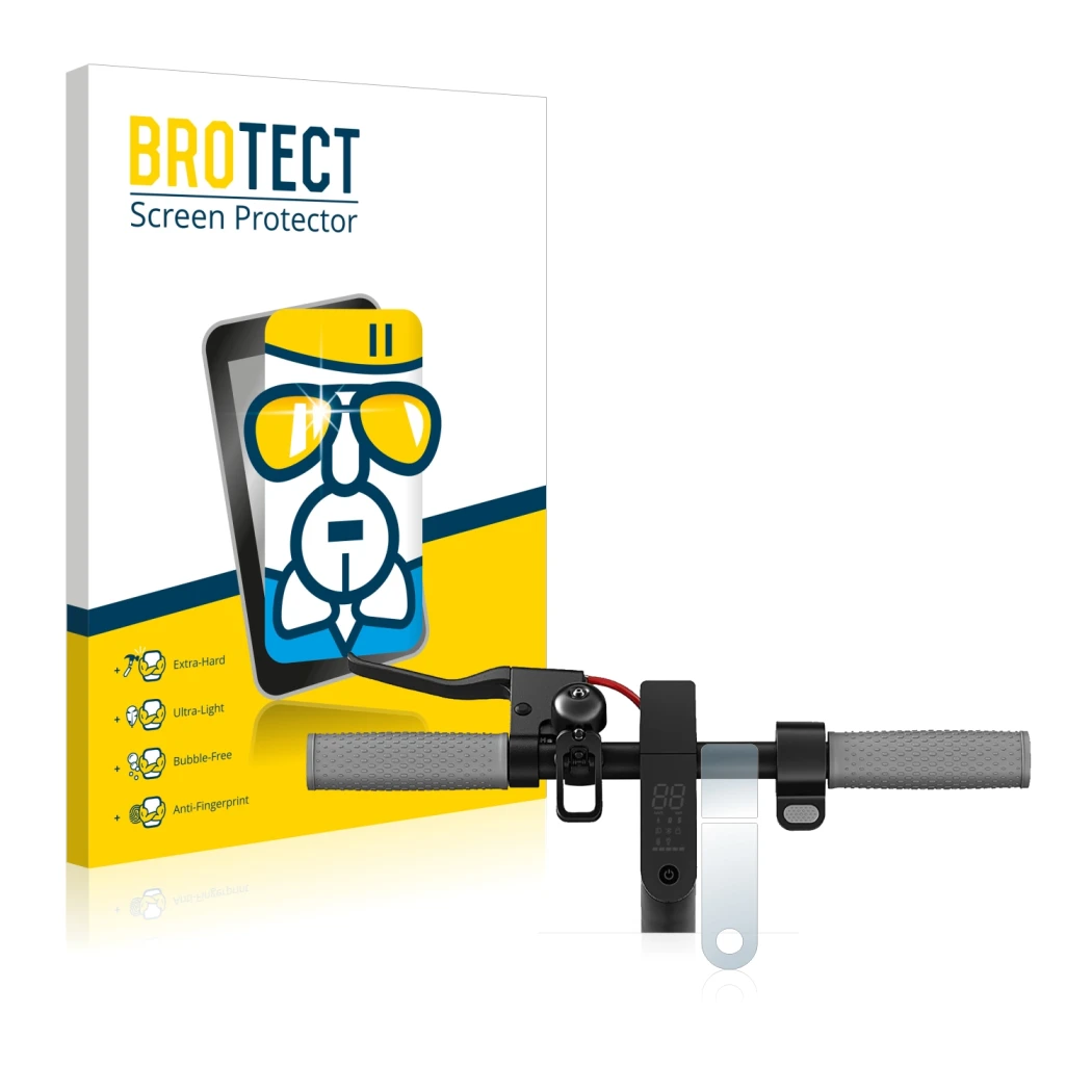 Front side of a product packaging with the brand logo BROTECT. Next to it is the device Xiaomi Mi 1S shown with the correspond