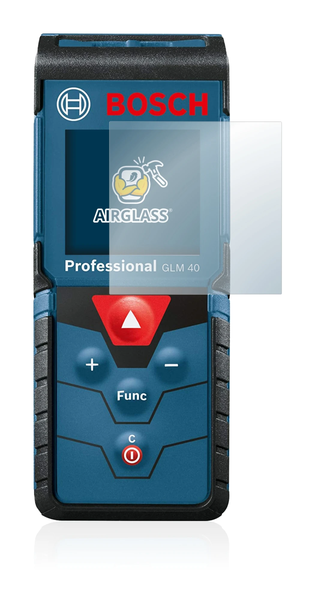 Image of the device Bosch GLM 40 Professional with a wide variety of screen protectors.