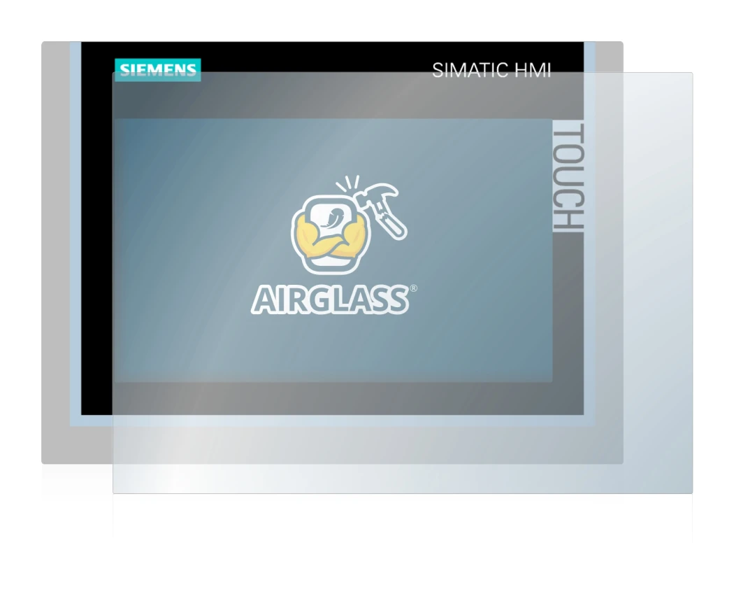 Image of the device Siemens Simatic HMI TP700 Comfort with a wide variety of screen protectors.