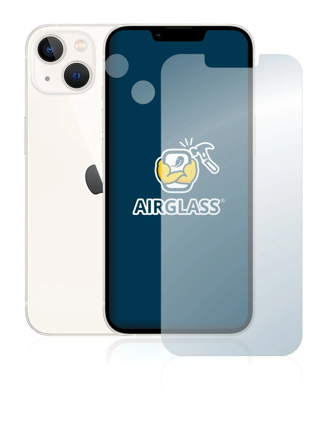 Image of the device Apple iPhone 13 (Front+Camera) with a wide variety of screen protectors.
