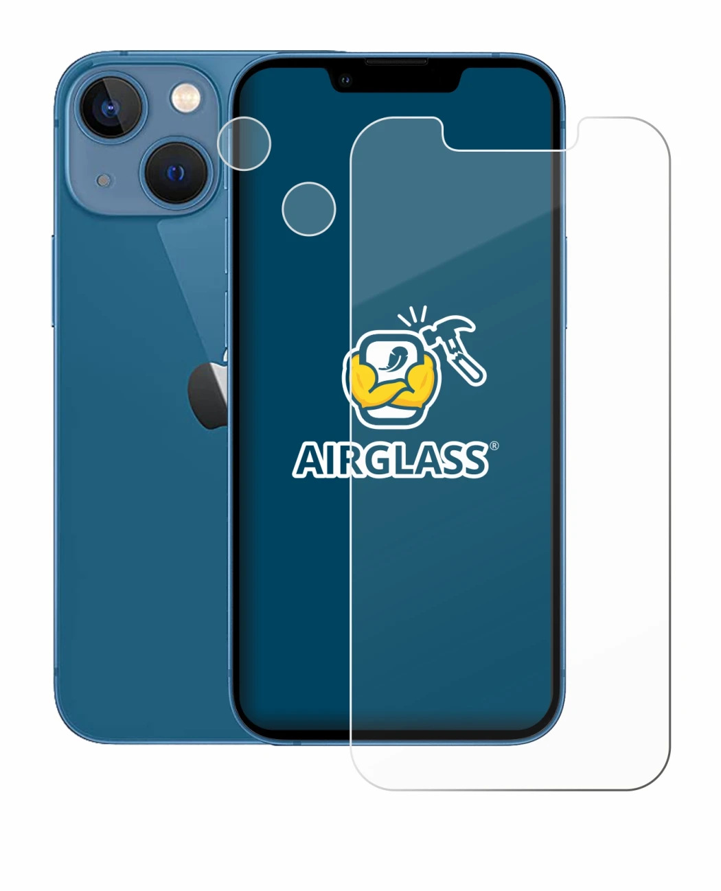 Image of the device Apple iPhone 13 mini (Front+Camera) with a wide variety of screen protectors.