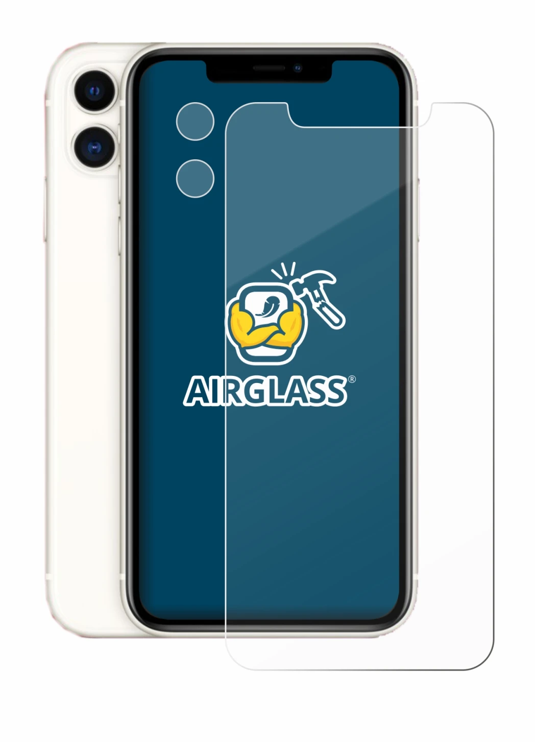 Image of the device Apple iPhone 11 (Front+Camera) with a wide variety of screen protectors.