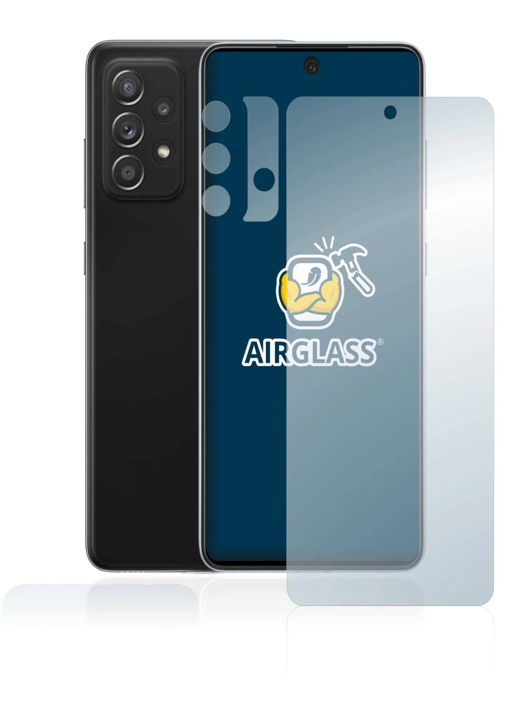 Image of the device Samsung Galaxy A52 5G (Front+Camera) with a wide variety of screen protectors.