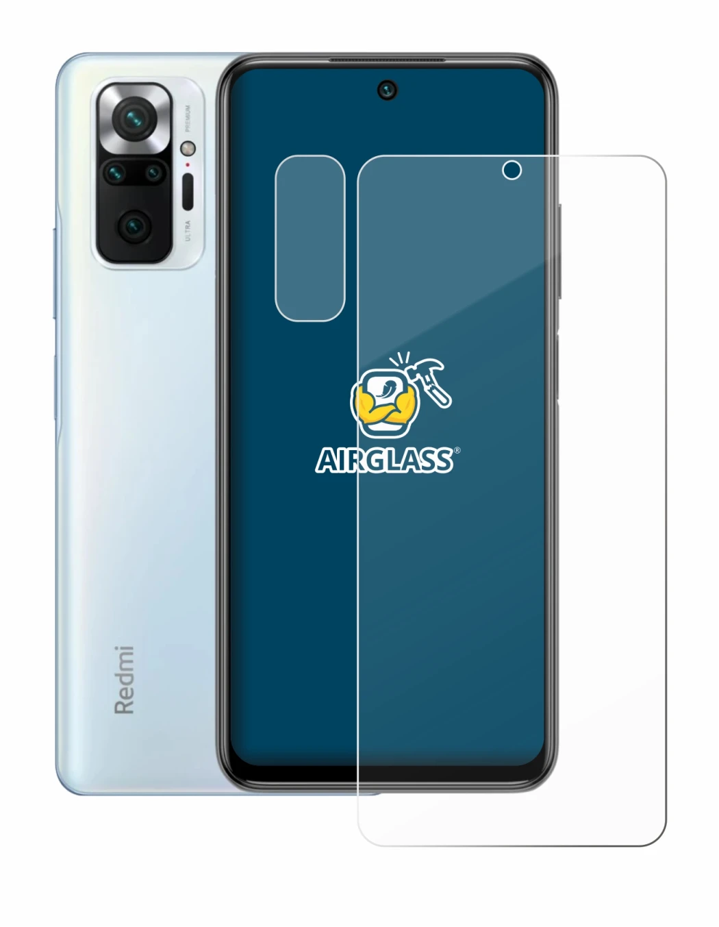 Image of the device Xiaomi Redmi Note 10 Pro (Front+Camera) with a wide variety of screen protectors.
