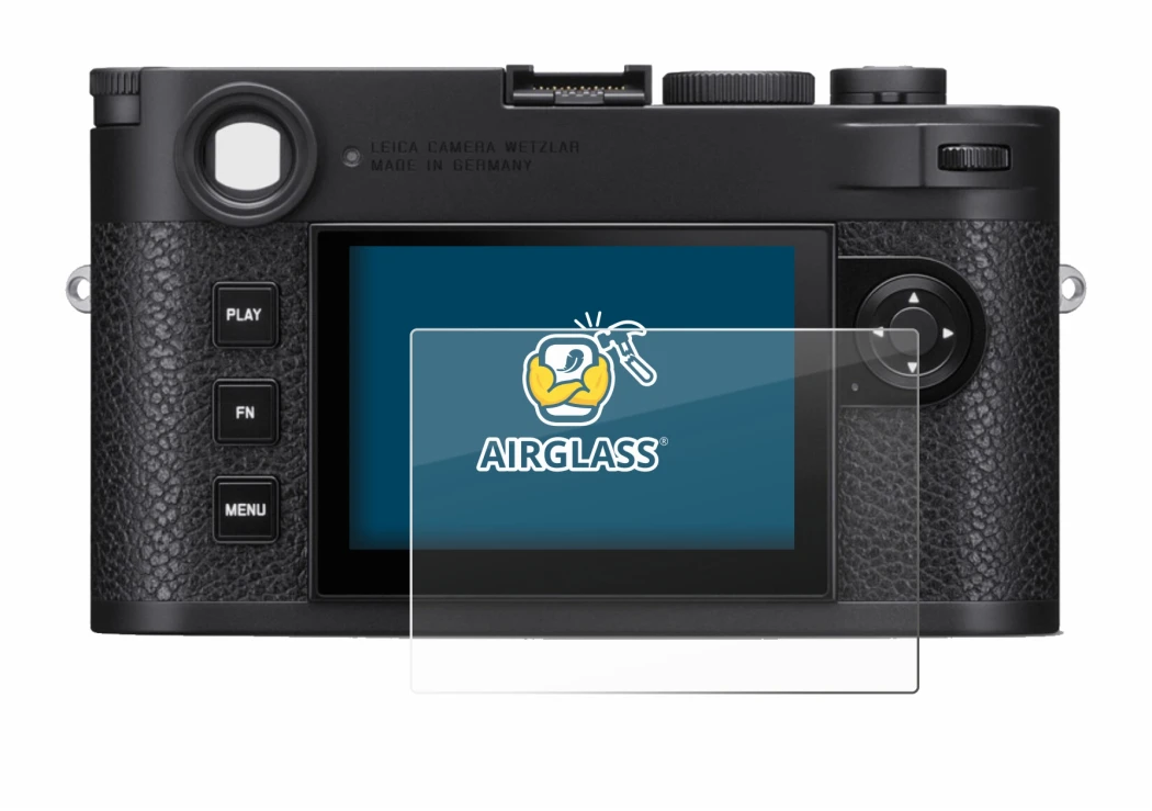 Image of the device Leica M11 with a wide variety of screen protectors.