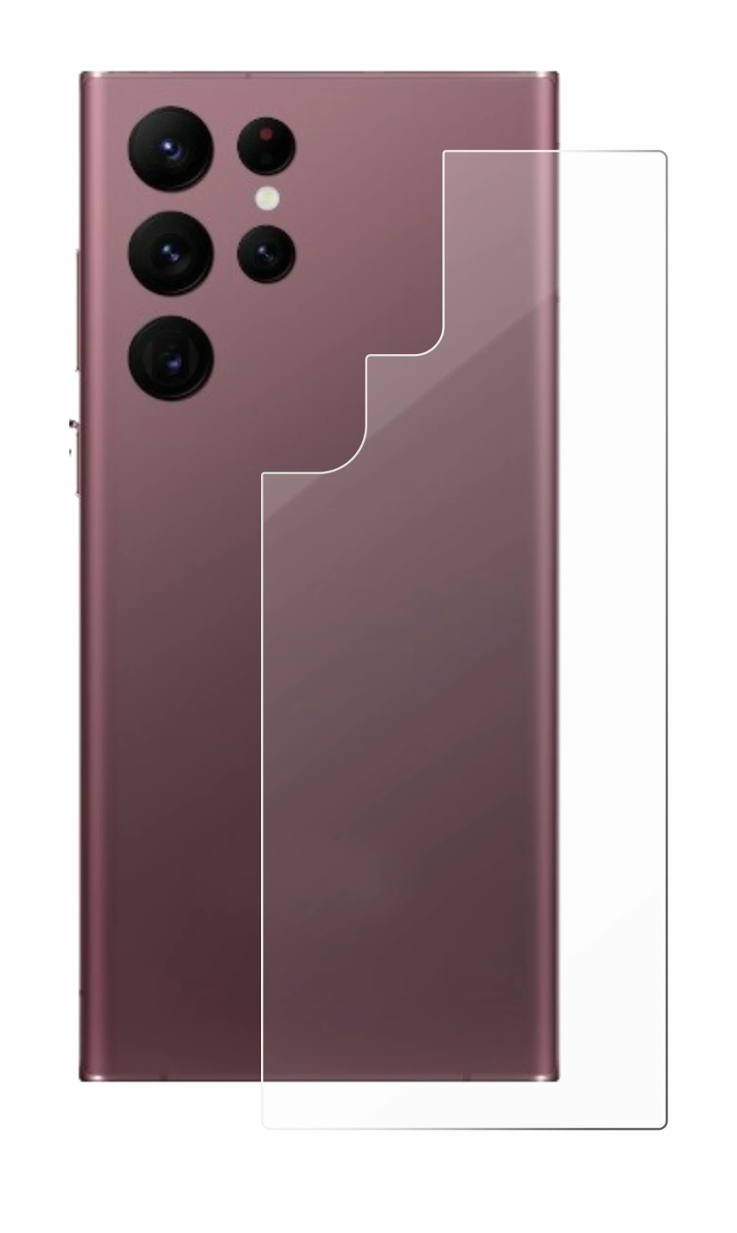 Image of the device Samsung Galaxy S22 Ultra 5G (Back) with a wide variety of screen protectors.