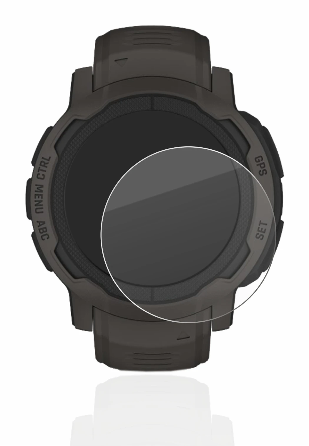 Image of the device Garmin Instinct 2 with a wide variety of screen protectors.