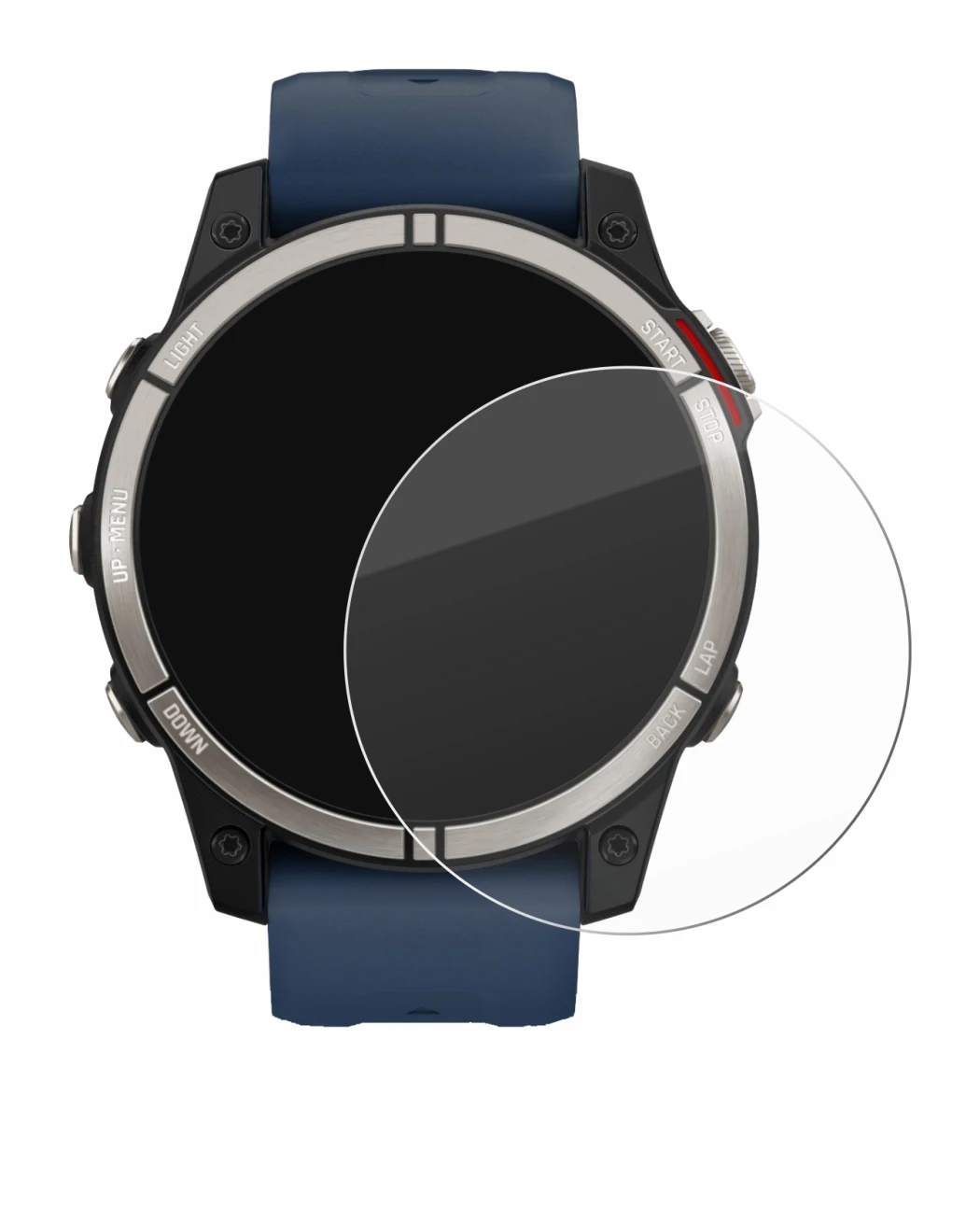 Image of the device Garmin quatix 7 with a wide variety of screen protectors.