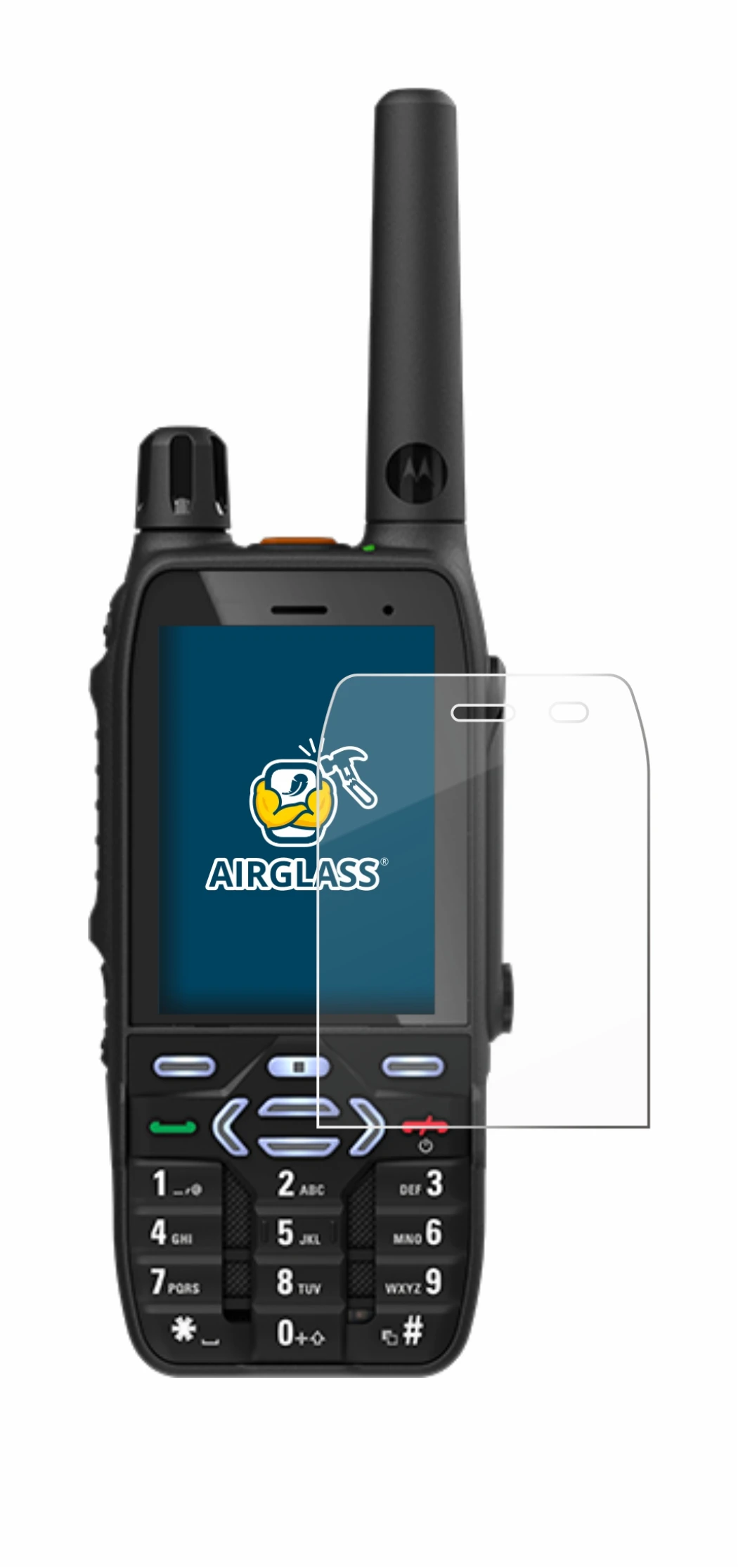 Image of the device Motorola MXP600 with a wide variety of screen protectors.