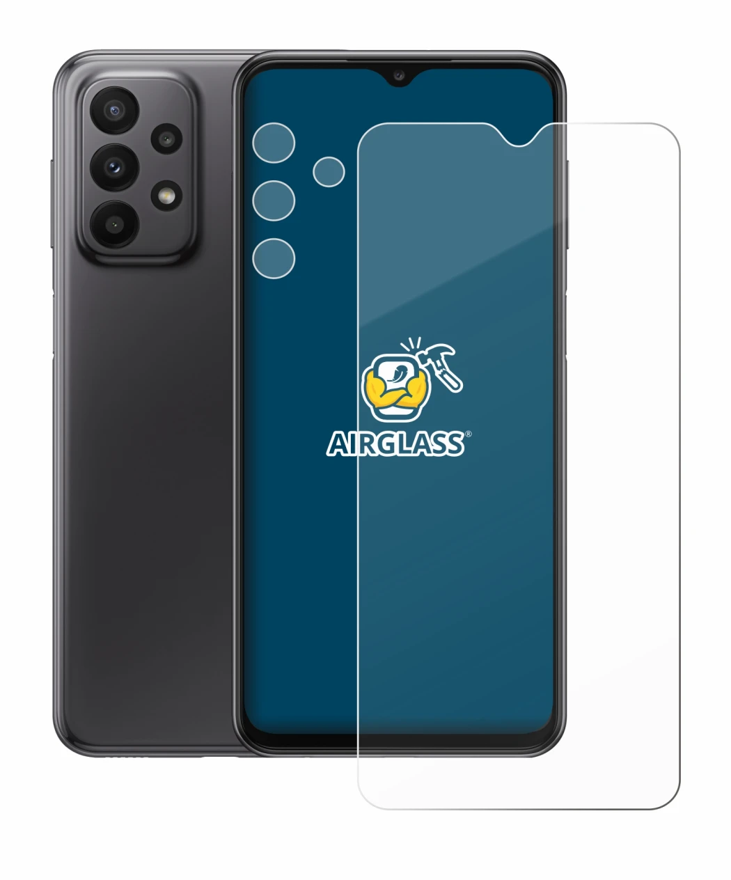 Image of the device Samsung Galaxy A23 5G (Front+Camera) with a wide variety of screen protectors.