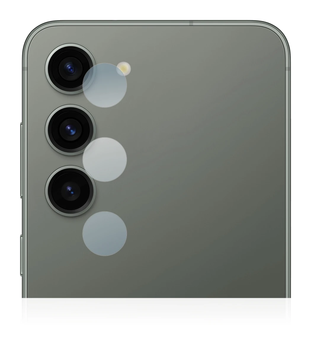Image of the device Samsung Galaxy S23 (ONLY Camera Lens) with a wide variety of screen protectors.