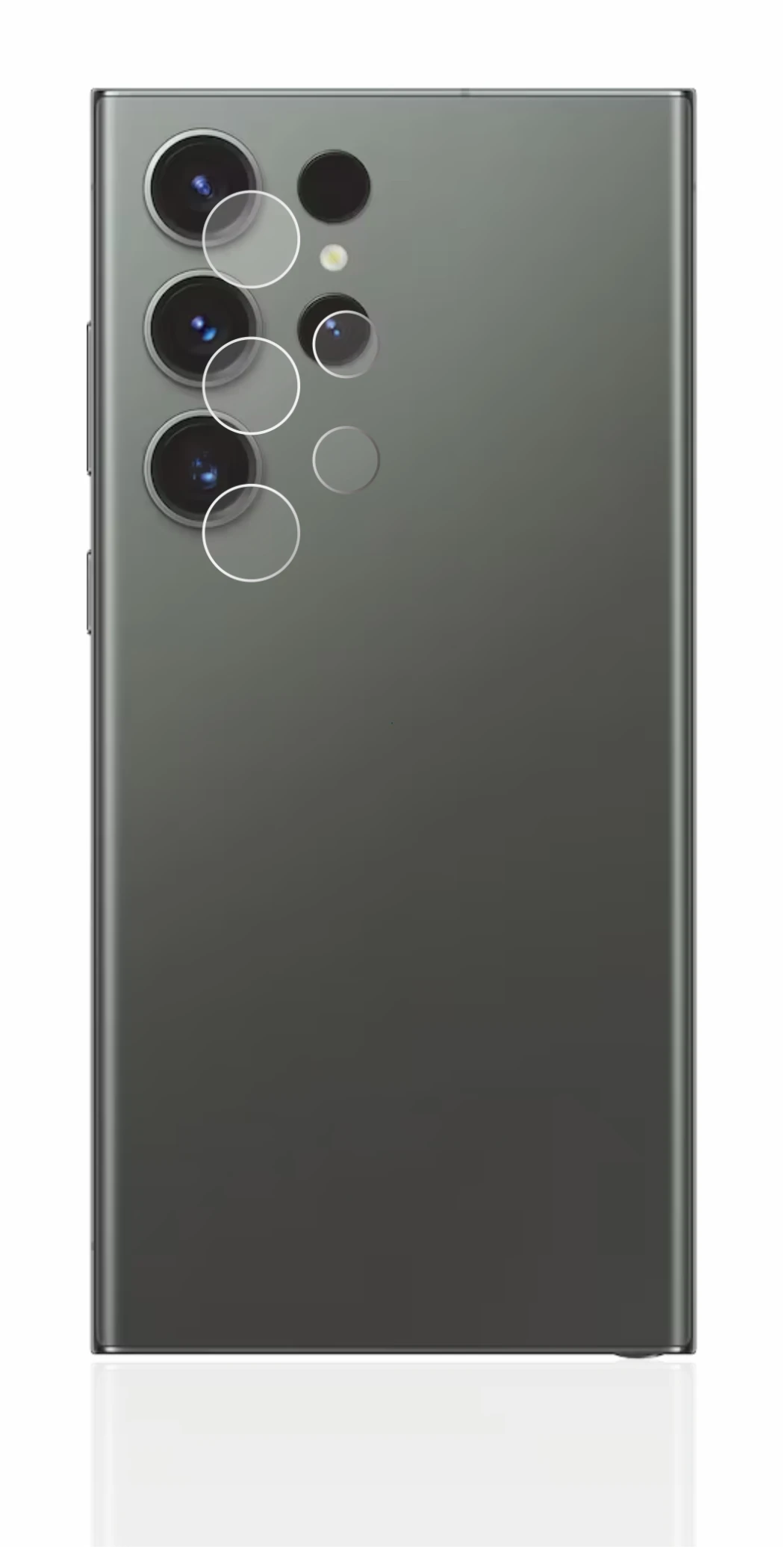 Image of the device Samsung Galaxy S23 Ultra (ONLY Camera Lens) with a wide variety of screen protectors.