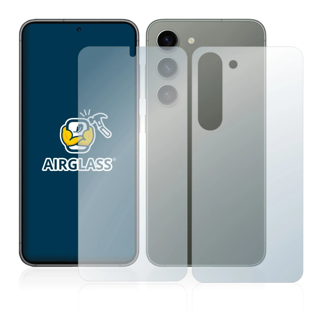 Image of the device Samsung Galaxy S23 (Front+Back) with a wide variety of screen protectors.