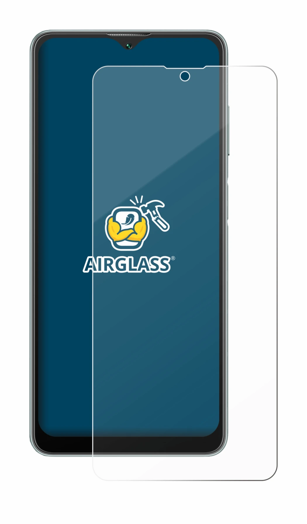 Image of the device Blackview A53 with a wide variety of screen protectors.