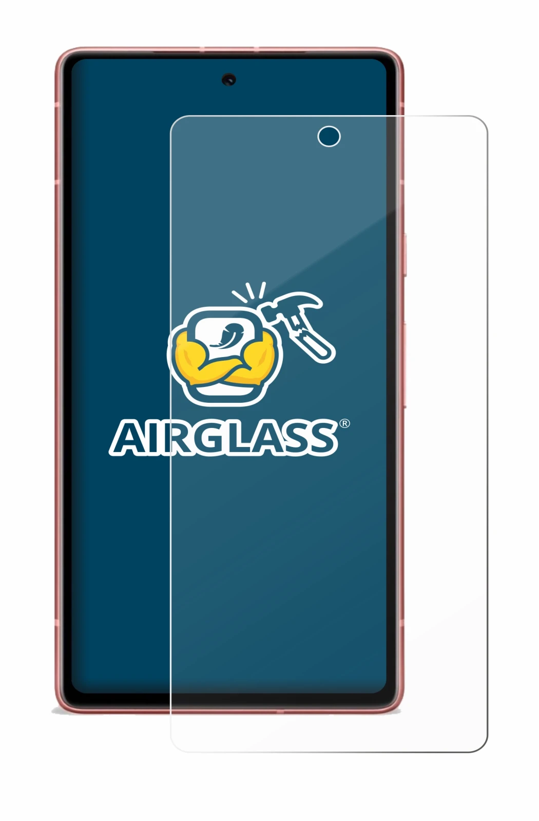 Image of the device Google Pixel 7a with a wide variety of screen protectors.