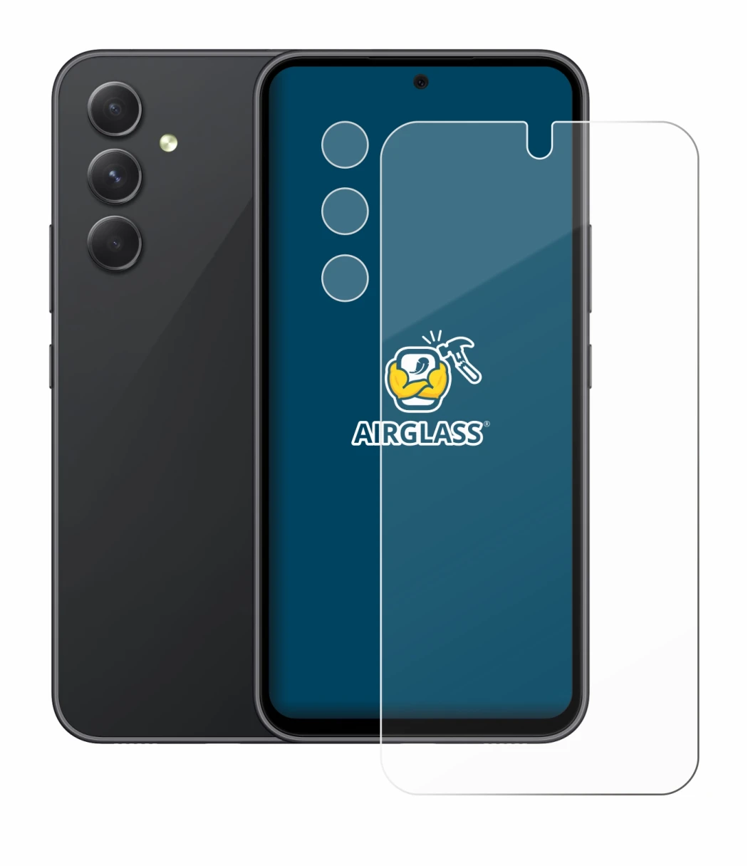 Image of the device Samsung Galaxy A54 5G (Front+Camera) with a wide variety of screen protectors.