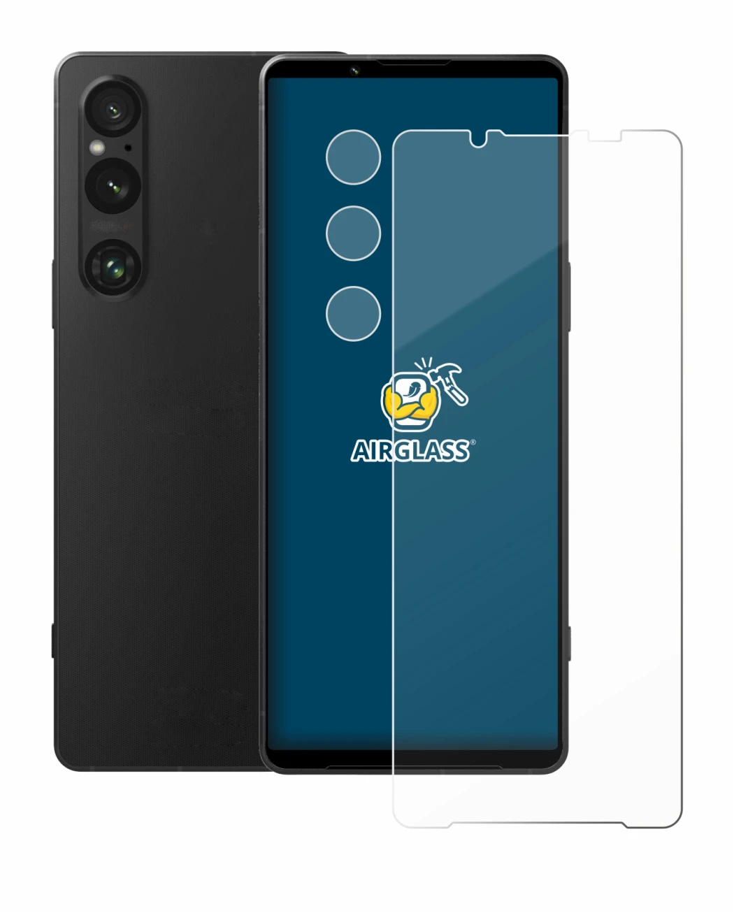 Image of the device Sony Xperia 1 V (Front+Camera) with a wide variety of screen protectors.